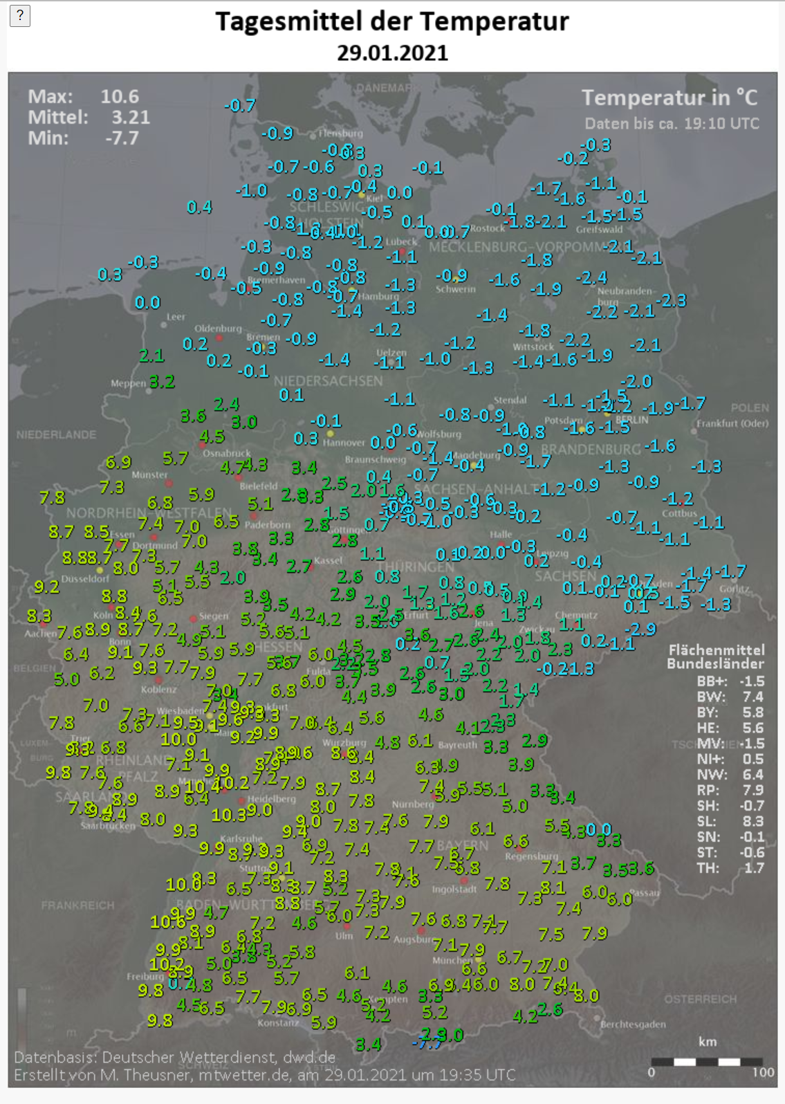 Luftmassengrenz über Deutschland